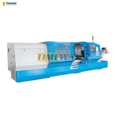 Máquina de torneamento de torno CNC de 2 eixos horizontal de cama plana para torneamento de alta precisão