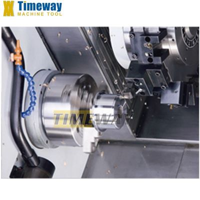 Lojas de reparação de máquinas Máquina de torno inclinada com furo de fuso de 62 mm e cauda hidráulica