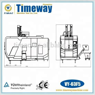 precisão VY-63F5 CNC Vertical Five-axis Linkage Machining Center Mesa de viagem X 1000mm
