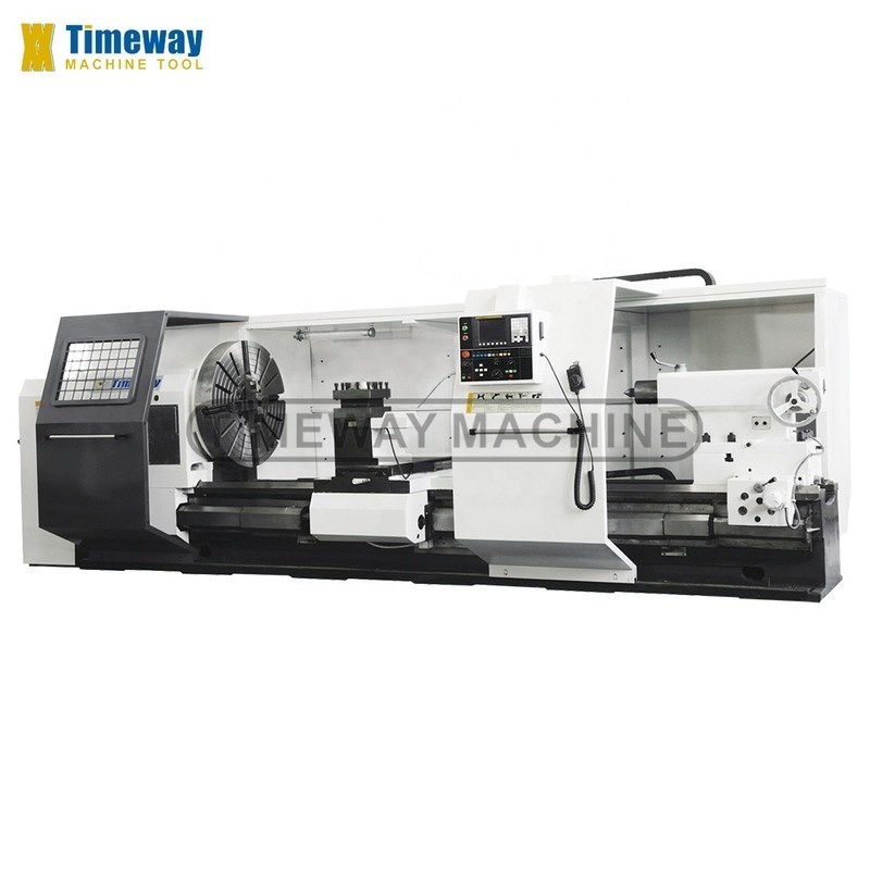 Capacidade de carga de 6000 kg Yantai Flat Bed Metal CNC Lathe com sistema de controlo horizontal
