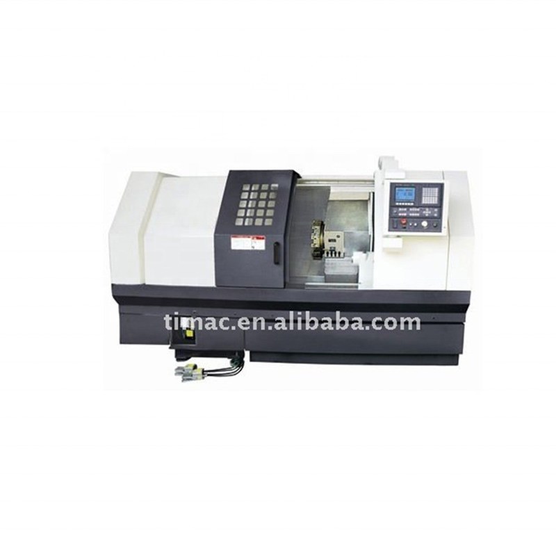 Torno CNC de função completa com 8 estações de postes de ferramentas e características avançadas Tipo de cama inclinada