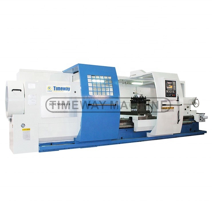 755 mm Largura do leito Tipo de rosca Fuso nariz CNC Torno de país de óleo para rosca de tubos
