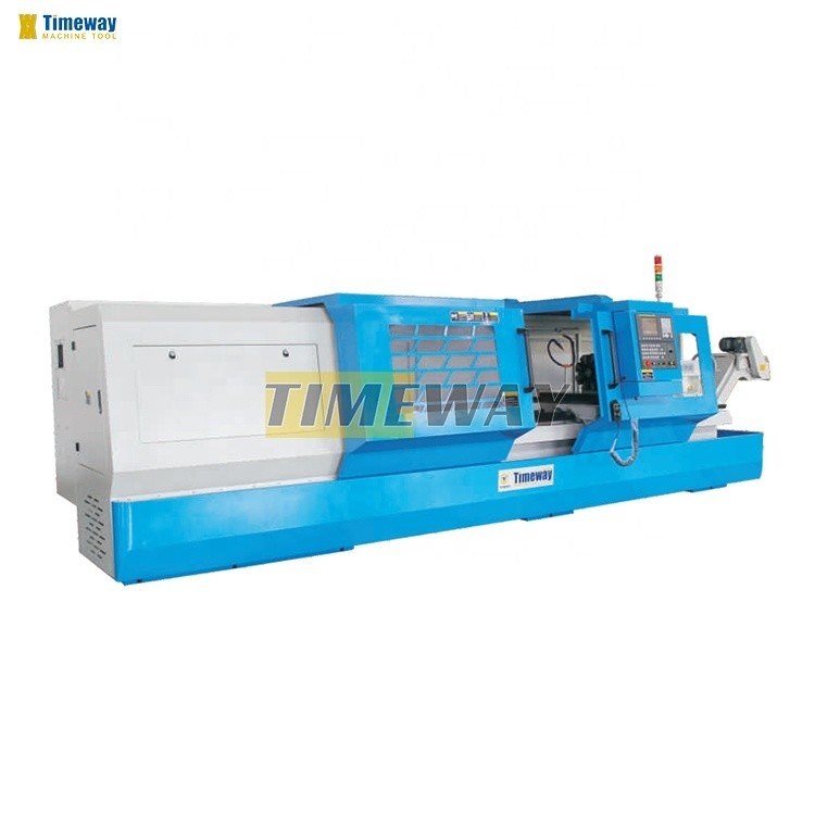 Máquina de torneamento de torno CNC de 2 eixos horizontal de cama plana para torneamento de alta precisão