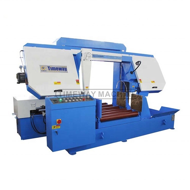 0.75kw Motor hidráulico semiautomático de coluna dupla Serradora de banda para corte de precisão
